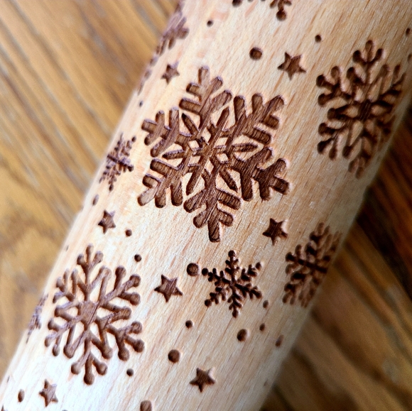 👀50% OFF❄ NWT‼️ Ciroa brand Wooden Embossed Rolling Pin - Picture 6 of 11